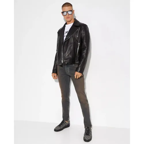Jackets > Leather Jackets - - Balmain - Modalova