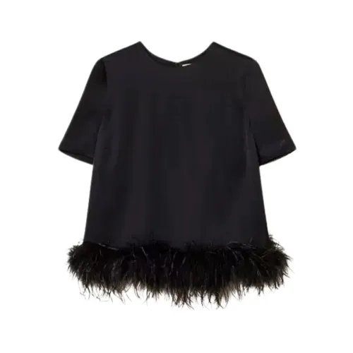 Twinset - Tops > T-Shirts - Black - Twinset - Modalova