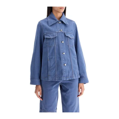 Jackets > Denim Jackets - - Ganni - Modalova