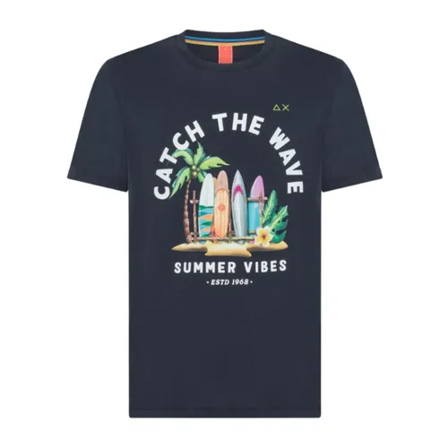 Sun68 - Tops > T-Shirts - Blue - Sun68 - Modalova