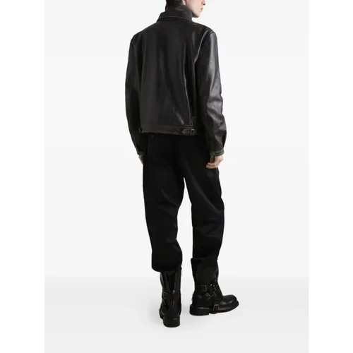Jackets > Leather Jackets - - Dolce & Gabbana - Modalova