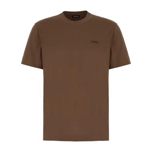 Zegna - Tops > T-Shirts - Brown - Zegna - Modalova