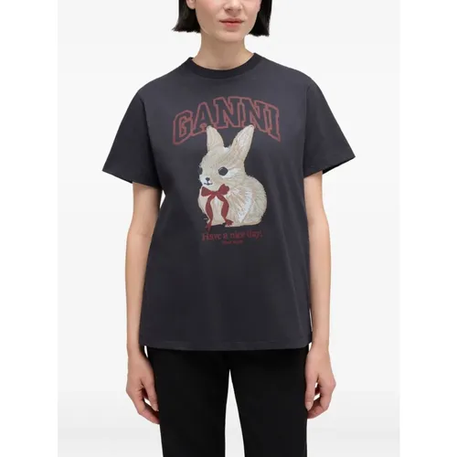 Ganni - Tops > T-Shirts - Gray - Ganni - Modalova