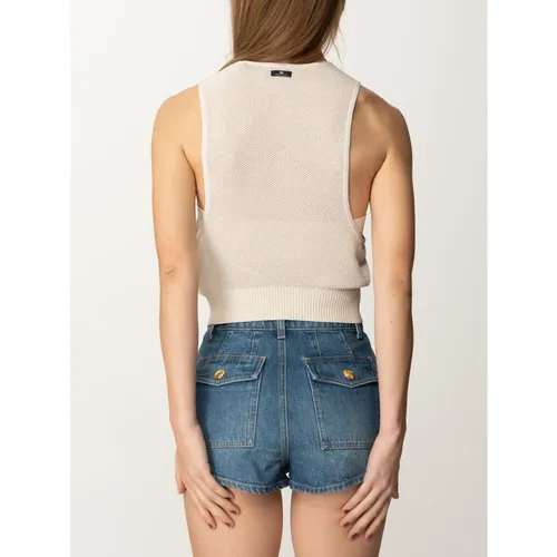 Tops > Sleeveless Tops - - Elisabetta Franchi - Modalova