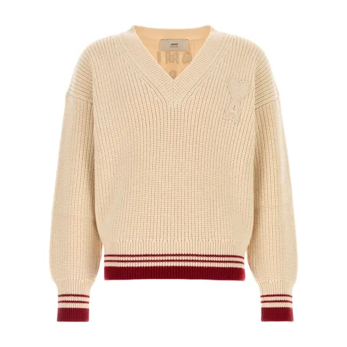 Knitwear > V-neck Knitwear - - Ami Paris - Modalova
