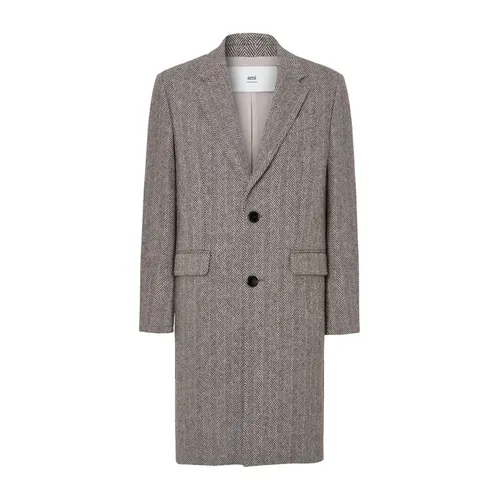 Coats > Single-Breasted Coats - - Ami Paris - Modalova