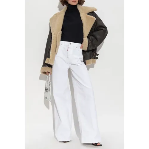 Jackets > Leather Jackets - - Dsquared2 - Modalova