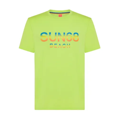 Sun68 - Tops > T-Shirts - Green - Sun68 - Modalova