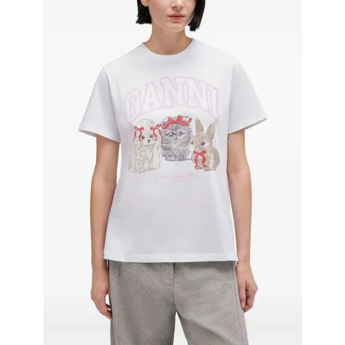 Ganni - Tops > T-Shirts - White - Ganni - Modalova