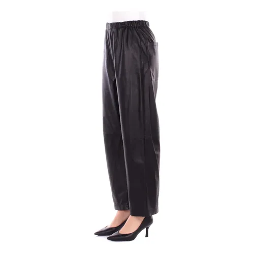 Trousers > Leather Trousers - - Solotre - Modalova