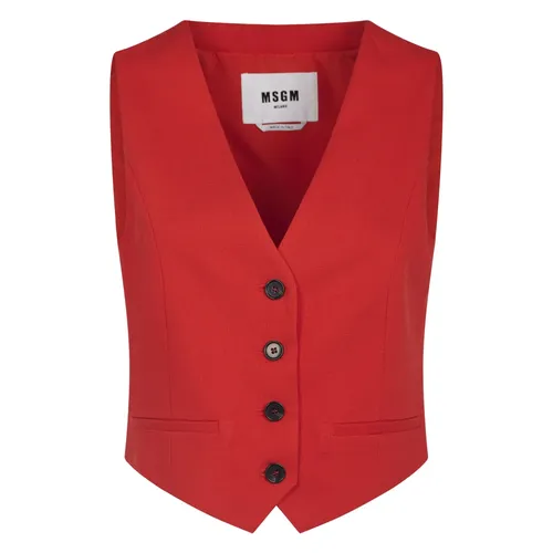 Msgm - Jackets > Vests - Red - Msgm - Modalova