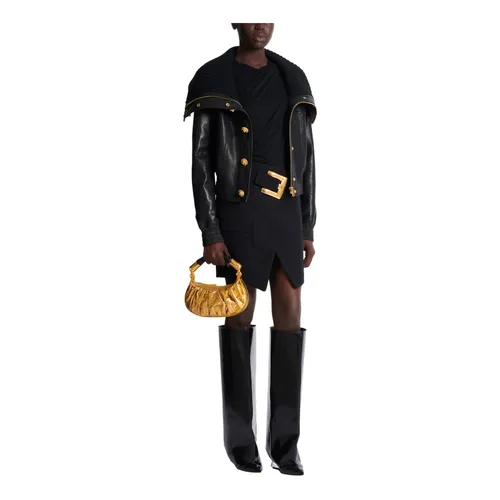 Jackets > Leather Jackets - - Balmain - Modalova