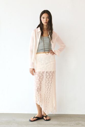 Jupe Midi Asymétrique En Dentelle - Pull&Bear - Modalova