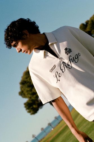 Polo Interlock Graphique Zippé - Pull&Bear - Modalova