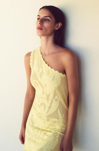 Robe Courte Asymétrique En Maille - Pull&Bear - Modalova