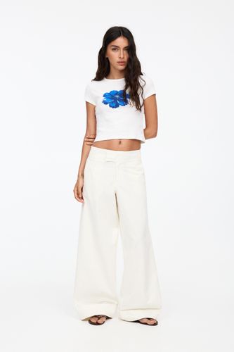 Pantalon Wide Leg À Taille Croisée - Pull&Bear - Modalova