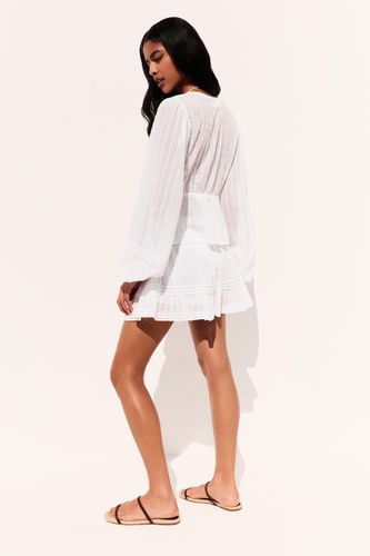 Chemisier Manches Bouffantes Plumetis - Pull&Bear - Modalova