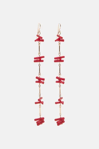 Boucles D'oreilles Longues Perles Corail - Pull&Bear - Modalova