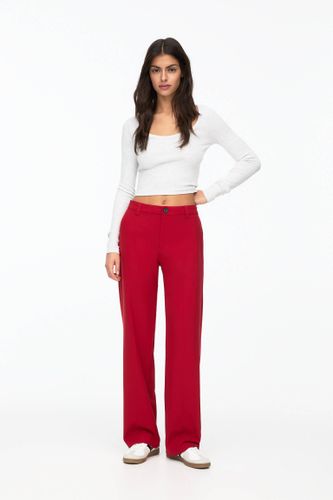 Pantalon Habillé Straight Taille Haute - Pull&Bear - Modalova