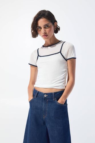 T-Shirt Double Finitions Contrastantes - Pull&Bear - Modalova