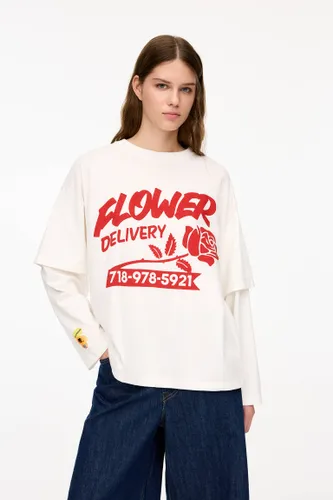 T-Shirt Deli & Grocery Doubles Manches - Pull&Bear - Modalova