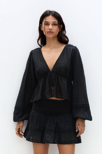 Chemisier Manches Bouffantes Plumetis - Pull&Bear - Modalova