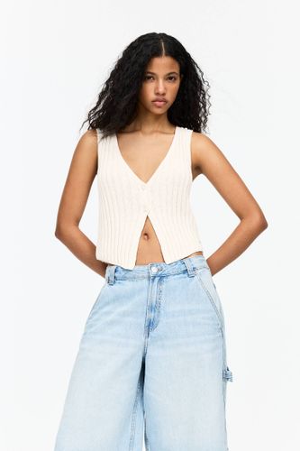 Gilet Sans Manches En Crochet Boutonné - Pull&Bear - Modalova