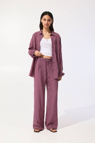 Pantalon Style Pyjama Rayures - Pull&Bear - Modalova