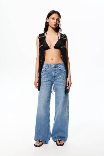 Jean Baggy Taille Moyenne Clous - Pull&Bear - Modalova