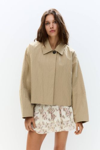 Trench Cropped À Carreaux - Pull&Bear - Modalova