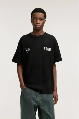 T-Shirt Noir 21 Savage - Pull&Bear - Modalova