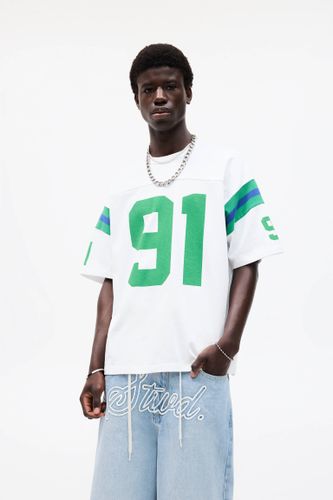 T-Shirt Blanc Imprimé Chiffre - Pull&Bear - Modalova