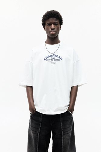 T-Shirt Blanc Goodyear - Pull&Bear - Modalova