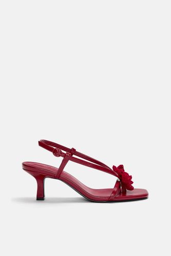 Sandales À Talon Avec Fleur En Crochet - Pull&Bear - Modalova