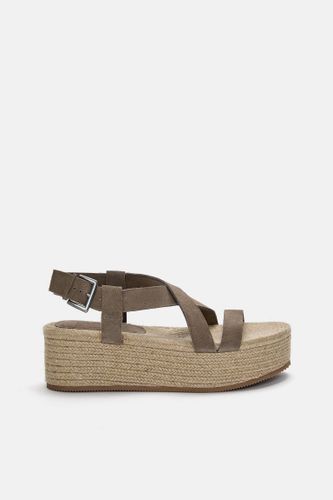 Sandales Compensées En Cuir - Pull&Bear - Modalova