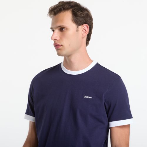 T-shirt Men's Contrast Ribbing Tee XL - Queens - Modalova
