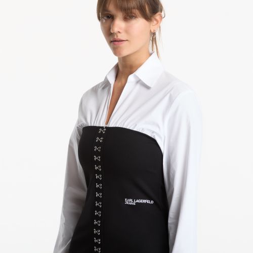 Habillage Mixed Poplin Dress M - Karl Lagerfeld Jeans - Modalova