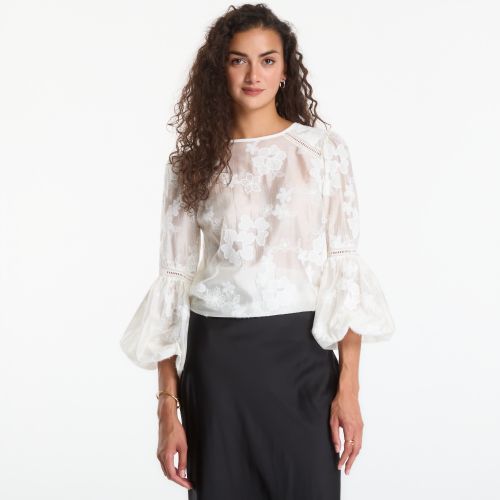 T-shirt Ls Brigitte Embro Top M - Guess Jeans - Modalova