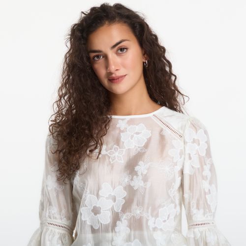 T-shirt Ls Brigitte Embro Top M - Guess Jeans - Modalova
