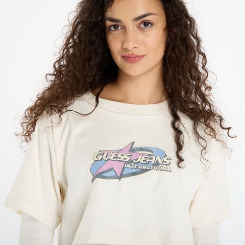 T-shirt Sl Cn Boxy 2Fer S L - Guess Jeans - Modalova