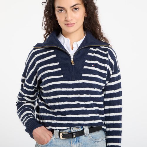 Chandail Soft Wool Cable 1/2 Zip Ls Sweater / M - Tommy Hilfiger - Modalova