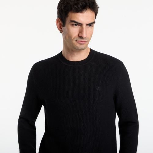 Chandail Ls Textured Cotton Crewneck Sweater L - Calvin Klein - Modalova