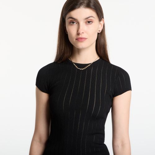 T-shirt Ss Cn Rib Pointelle Mix Kara S M - GUESS - Modalova