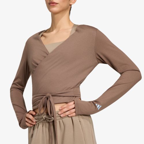T-shirt adidas 3-Stripes Studio Soft Ballet Wrap Top / M - adidas Performance - Modalova