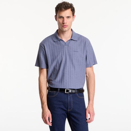 T-shirt Ss Easy Vertical Stripe Textured Polo M - Calvin Klein - Modalova