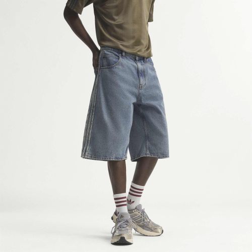 Short adidas Firebird Adicolor Denim Jorts Mid-rise Straight Leg 38 - adidas Originals - Modalova