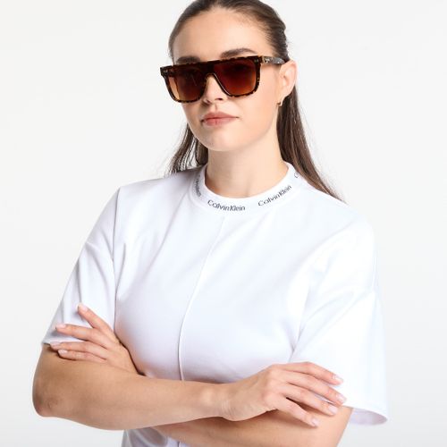T-shirt Jeans Ss Logo Neck Detail Interlock Top L - Calvin Klein - Modalova