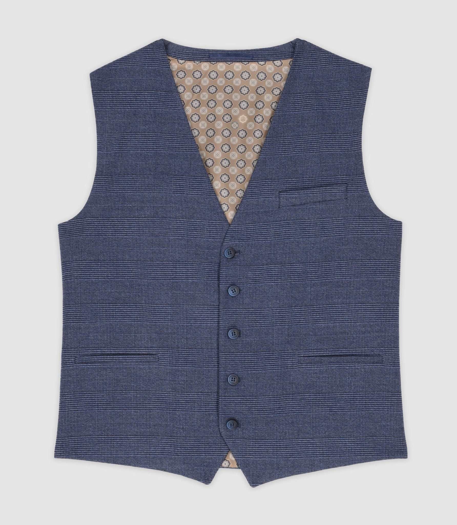 Gilet de costume effet Prince de Galles marine XSWING - IZAC - Modalova
