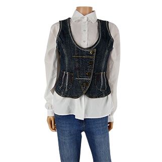 Gilet en jeans imprim - taille 1 - jacqueline riu - Modalova