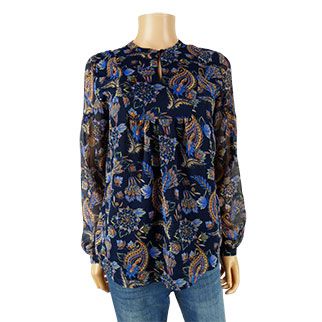 Blouse fonce imprime floral multicolores - taille 34-36 - heine - Modalova